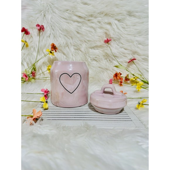 Authentic Rae Dunn Pink Iridescent Vday Spring Easter Canister Holiday Decor - Picture 2 of 5